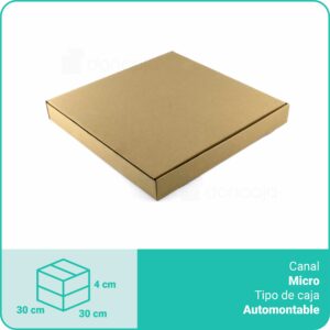 Caja Cartón Marrón | 33 x 33 x 4 cm  | Microcanal automontable