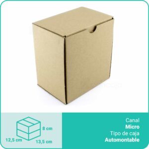 Caja Cartón Marrón | 13,5 x 12,5 x 8 cm | Microcanal automontable