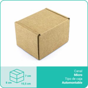 Caja Cartón Marrón | 10,5 x 8 x 7 cm | Microcanal automontable