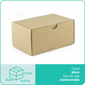 Caja Cartón Marrón | 16 x 10,5 x 7,5 cm | Microcanal automontable