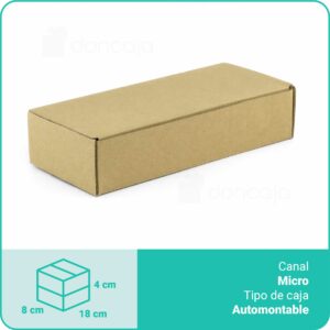 Caja Cartón Marrón | 18 x 8 x 4 cm | Microcanal automontable