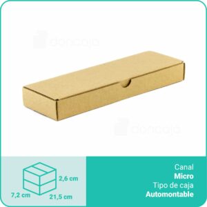 Caja Cartón Marrón | 21,5 x 7,2 x 2,6 cm | Microcanal automontable