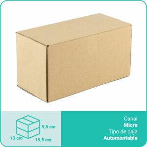 Caja Cartón Marrón | 19,5 x 13 x 9,5 Para Tazas | Canal Sencillo