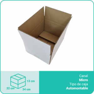 Caja Cartón Blanca | 34 x 22 x 13 cm Estilo Americana con Solapas